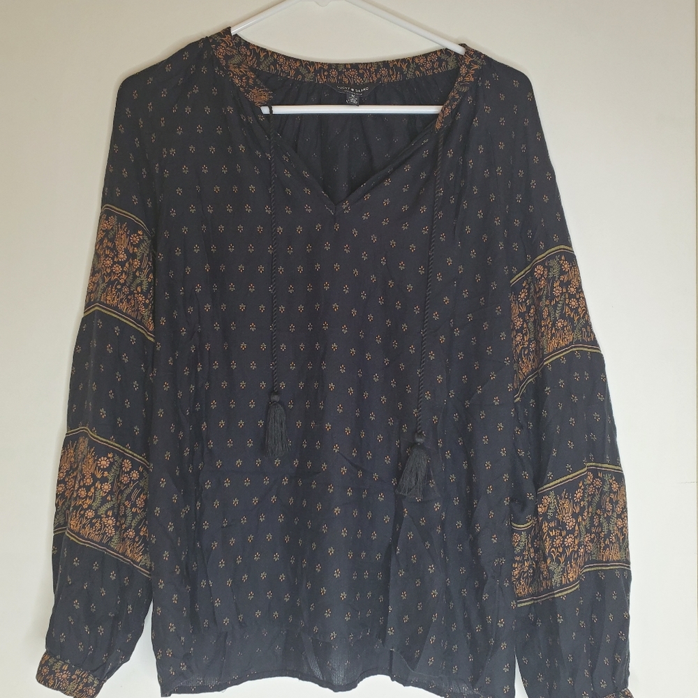 Lucky Brand PopOver Peasant Tunic Top